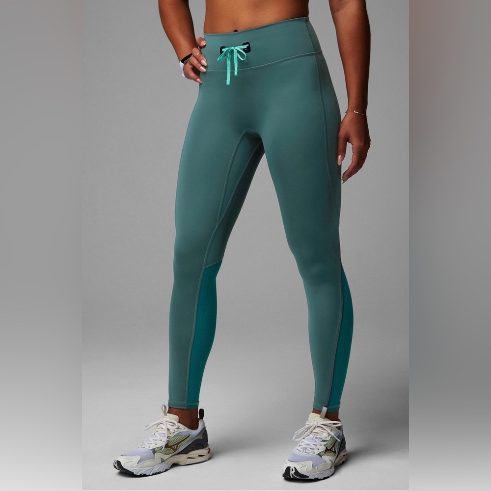 Fabletics Teal and Blue High-Waisted Leggings Size M